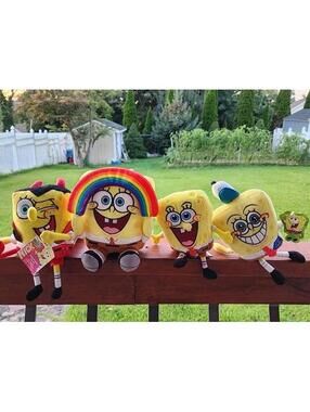 Nickelodeon SpongeBob SquarePants Plush Lot of 4 Stuffed